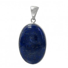 Oval Lapis Lazuli Pendant, Sterling Silver